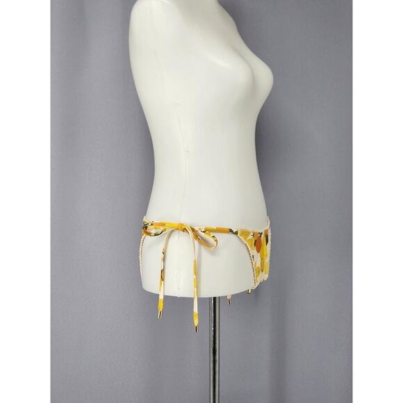 Peony Swimwear Bikini Bottoms Womens 6 Yellow Lemon Print String Tie Side - Picture 2 of 14